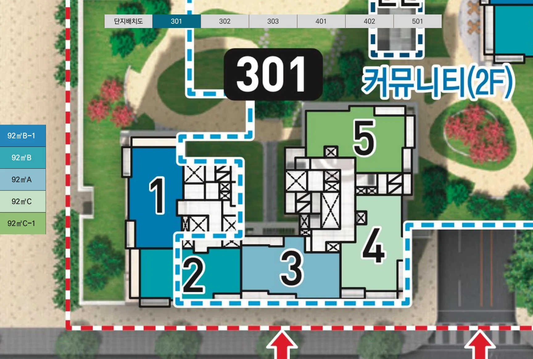 301동 배치